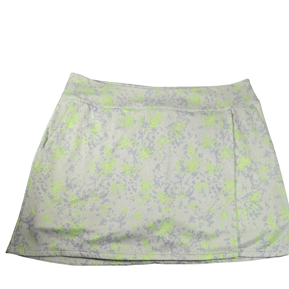 Adidas Golf Skirt Jacquard Stylish Lemon and Green Women's Skirt Size L